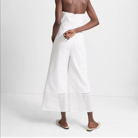 Club Monaco White Eyelet Jumpsuit Strapless - Picture 2 of 12